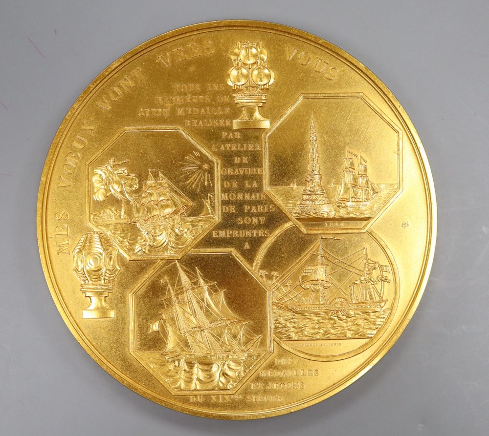 A gold plated medallion